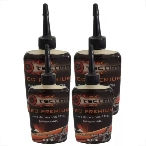 4x Óleo Lubrificante Corrente Tectire Cera 90ml C/ Ptfe Mtb