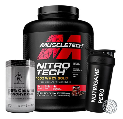 Pack Nitrotech Whey Gold 5lb + Creatina Kevin Levrone 500g 