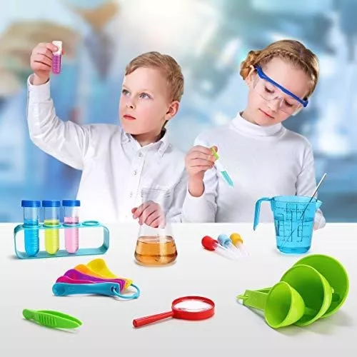 Disfraz de científico para niños, abrigo de laboratorio con kit de  experimento científico, disfraz y juego de simulación para niños y niñas de  4 a 8