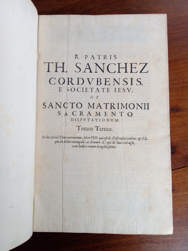 Imagen 4 de 8 de Sanchez Societate Iesu 1637 Sancto Matrimonii Sacramento