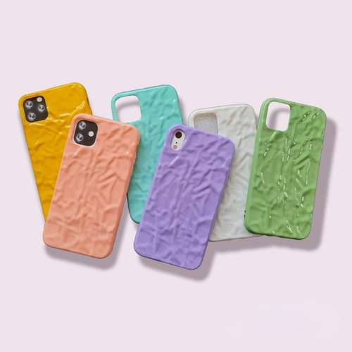 Funda Para iPhone Colores Vivos Textura 3d Moda D Goma +mica