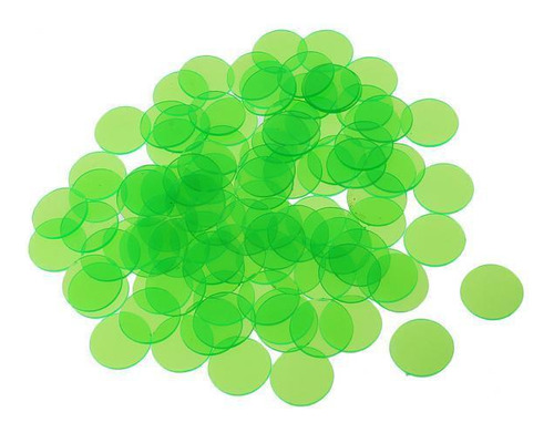 2 Contadores De Colores Transparentes Verde Verde 1.5x1.5cm