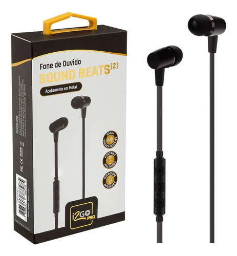Fone De Ouvido Sound Beats I2go Intra-auricular Com Microfon I2go