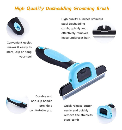 Lud Pet Professional Grooming Tool, Deshedding Brush For Dog