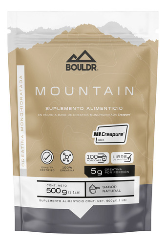 Creatina Creapure® Mountain 500 Grs Sabor Natural Bouldr