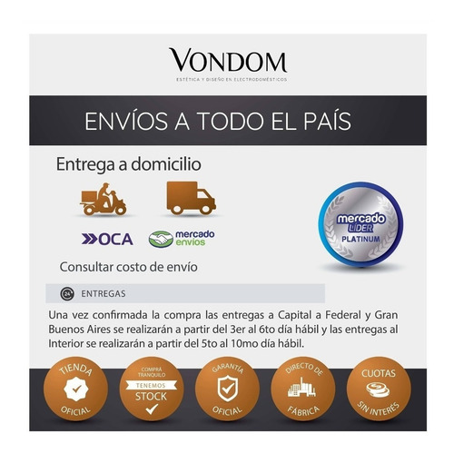 Heladera Vondom Acero Inox Con Freezer 580lts-cuotas
