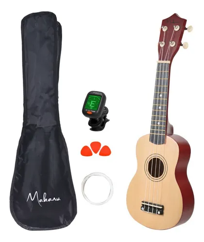 comprar Ukulele Soprano Com Capa + Afinador E 3 Palhetas Makanu