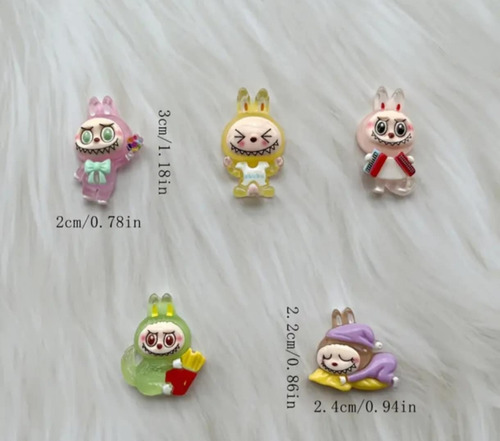 Mini Figuras Labubu Flourecentes Para Decoraciones 24 Pcs