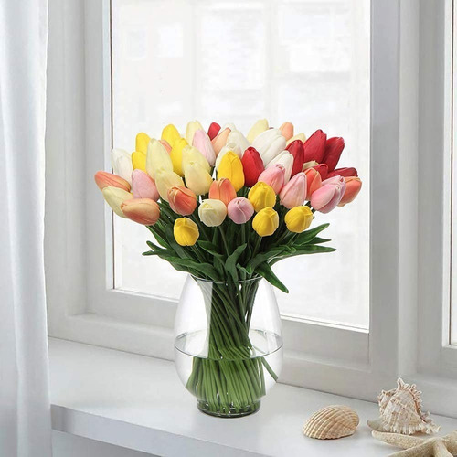 De 30pzs Flores Artificial Tulipanes Decoración Fiesta Boda