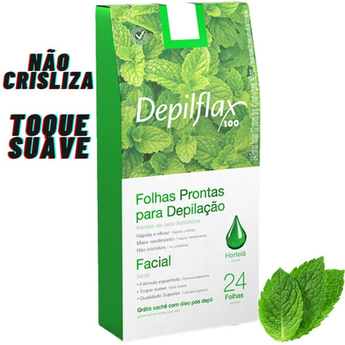 Fita Facial De Depilação C/24un Hortelã Toque Suave