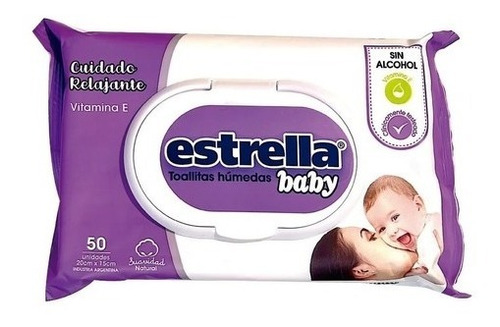 Toallitas Húmedas Estrella Baby Cuidado Relajante X 50 Un