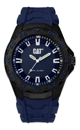 Reloj Cat Caballero Poliuretano Análogo Negro Color de la correa Azul Color del fondo Azul