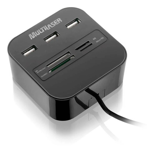 Imagem 1 de 5 de Hub Usb 3 Portas + Leitor De Cartão Universal 2.0 Nfe Ac121