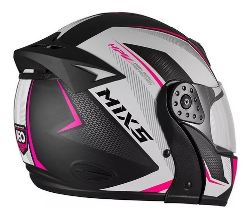 Imagem 4 de 4 de Capacete para moto escamoteável Mixs Gladiator rosa neo fosco tamanho 62