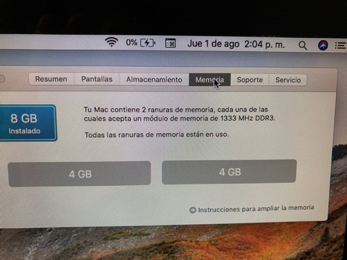 Memoria De 4gb Para Macbook Y Macbook Pro Ddr3 (Usado)