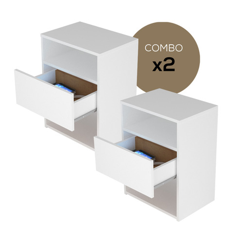 Mesita De Luz Mesa Dormitorio Combo X2 Unidades Kit Mesitas Dielfe Dml1c-b