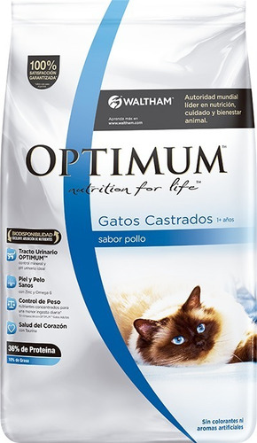 Alimento Optimum Gato Castrados X 3 Kg