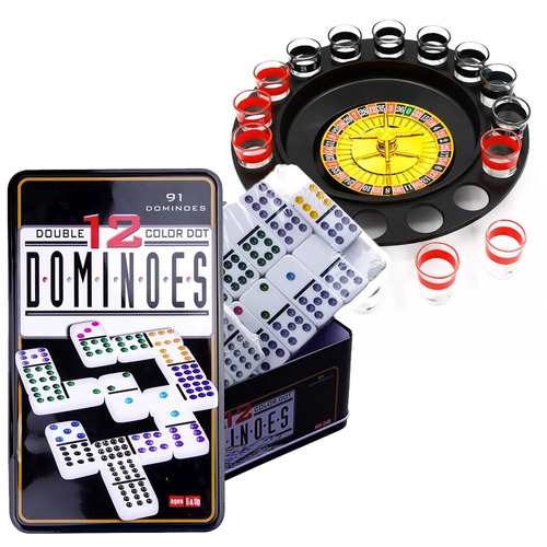 Domino Doble Doce 12 X 12 91 Fichas + Juego De Ruleta Casino