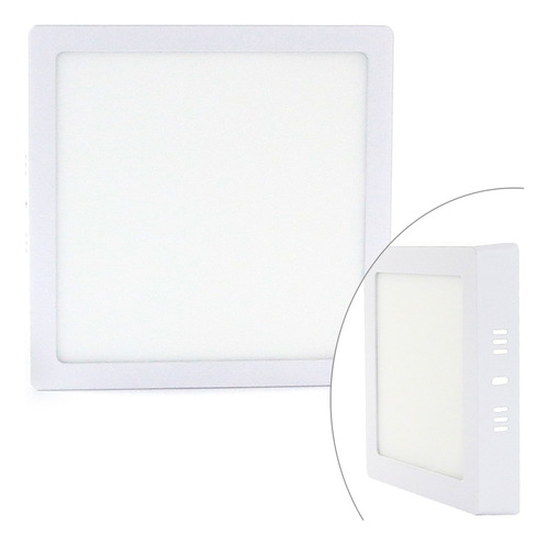 Plafon Led Cuadrado Blanco Luz Fria 18w 1500 Lumens Interior