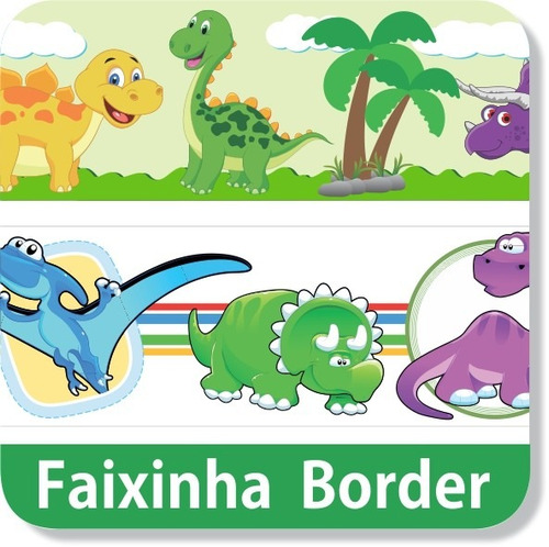 02 Faixas Border Adesivo Parede Dinossauro Carros Vingadores