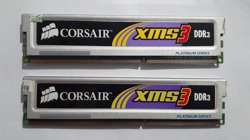 Imagem 1 de 2 de Memórias 4gb Ddr3 Corsair Xms3 1600 Mhz (2x2gb)