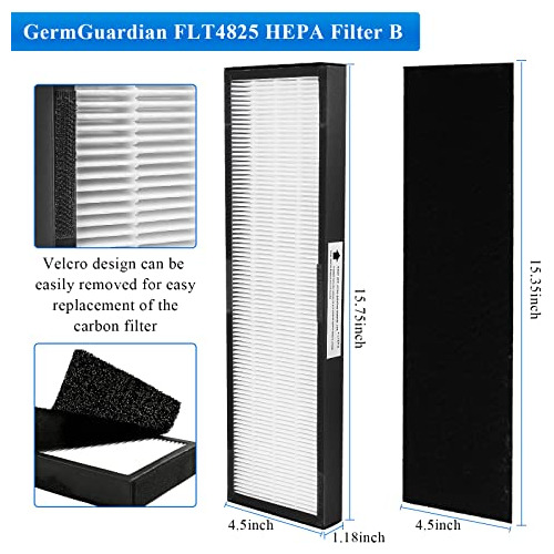 Filtro Hepa Flt4825 B De Repuesto Germguardian Ac4825 A...
