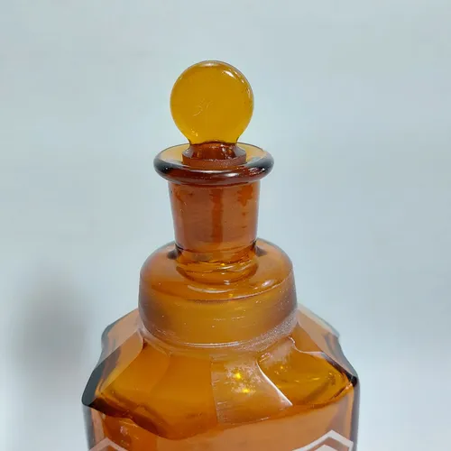 Antiguo Frasco Farmacia Cristal Con Vaso Mag 63717 (Usado)