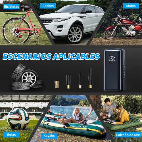 Marca Jarnotix® Rapido Compresor Inflador De Llantas Inalambrico 6000 Mah