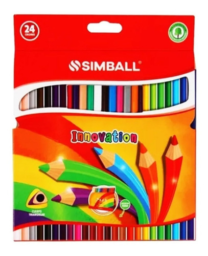 Lápiz Simball Innovation X 24 Colores Triangulares