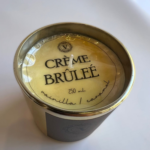 Imagen 4 de 4 de Vela De Soja Aromática Creme Brulee Vidrio 250ml