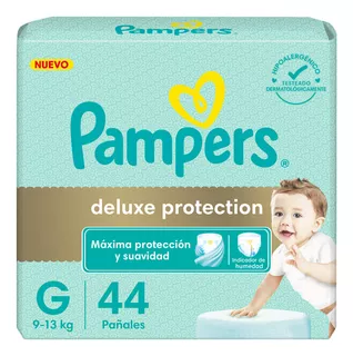 Pañales Pampers Deluxe Protection Hipoalergénico Talle G X 4