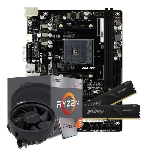 Kit Upgrade Gamer Amd Ryzen 3 3200g + B450m + 2x4gb Ram Ddr4