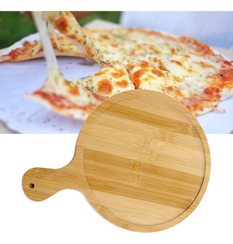 Bandeja De Pizza De Madera De Bambú, Textura Transparente, C