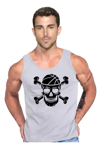 Polera Tank Basketball  Skull Bone  Musculosa Gym Life Tank 