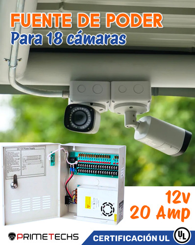 Fuente Alimentación Cámaras Seguridad 12v/20amp 18ch Primete
