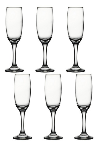 Conjunto 6 Taças Champagne Vidro 190ml Eden Class Home