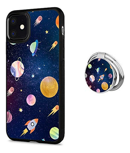 Sytrad Space iPhone 11 Caso Con Grip Ring  B08s3l856n_300324