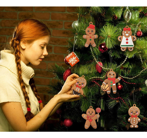 12 Adornos Para Árbol De Navidad, Gingerbread Man