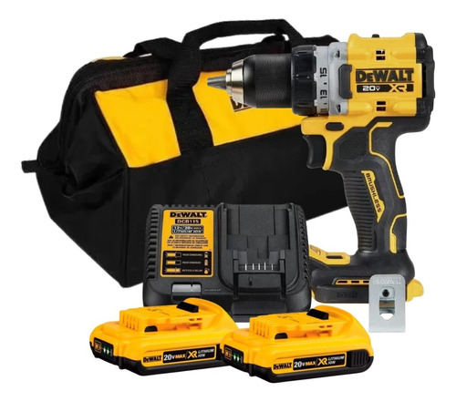 Furadeira Parafusadeira Dewalt 2 Baterias 20v Dcd800 + Bolsa Cor Amarelo