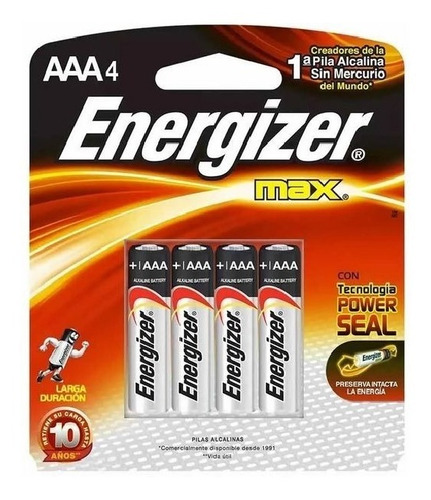 Pilas Aaa Energizer Original 4 Unidades Educando