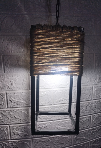 Lámpara Colgante - Candelabro De Hierro - Sed Completo. Negro
