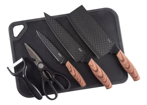 Set De Cuchillería Oster 6 Pcs Con Tabla De Picar Gunderson