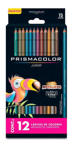 Set 12 Lápices De Colores Metálicos Prismacolor Junior