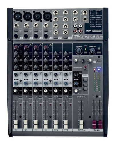 Mixer Phonic Am-1204fx Usb Faders Efectos Conexion Pc Envio