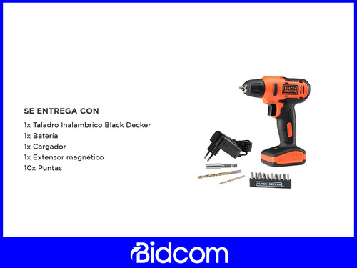 Taladro Atornillador Inalambrico Black+decker 10mm Acc Ld12s