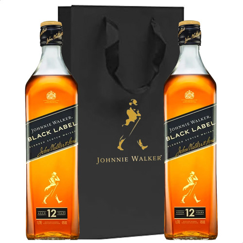 Whisky Johnnie Walker Black Label X2 + Bolsa Negra Original