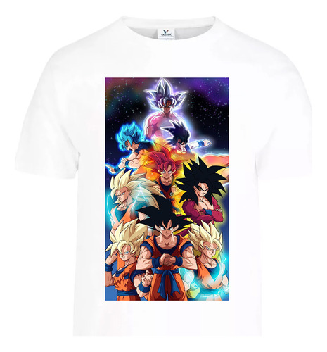 Camiseta Dragon Ball De Goku Transformaciones Grandes Diseño