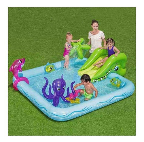 Pileta Inflable Infantil Play Center Spray Pelotero Bestway