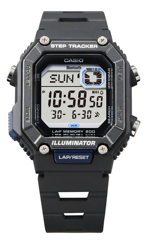 Reloj Casio Ws B1000 1a Contador De Pasos Bluetooth Mobile Correa Negro Bisel Negro Fondo Gris