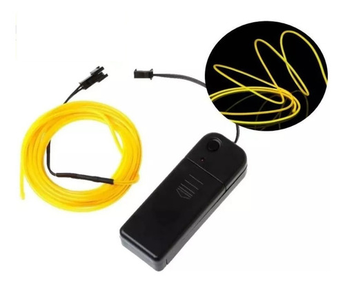 Luces Hilo Neon Alambre Tira 2 Metros Pilas Cable Decoracion Luces Amarillo